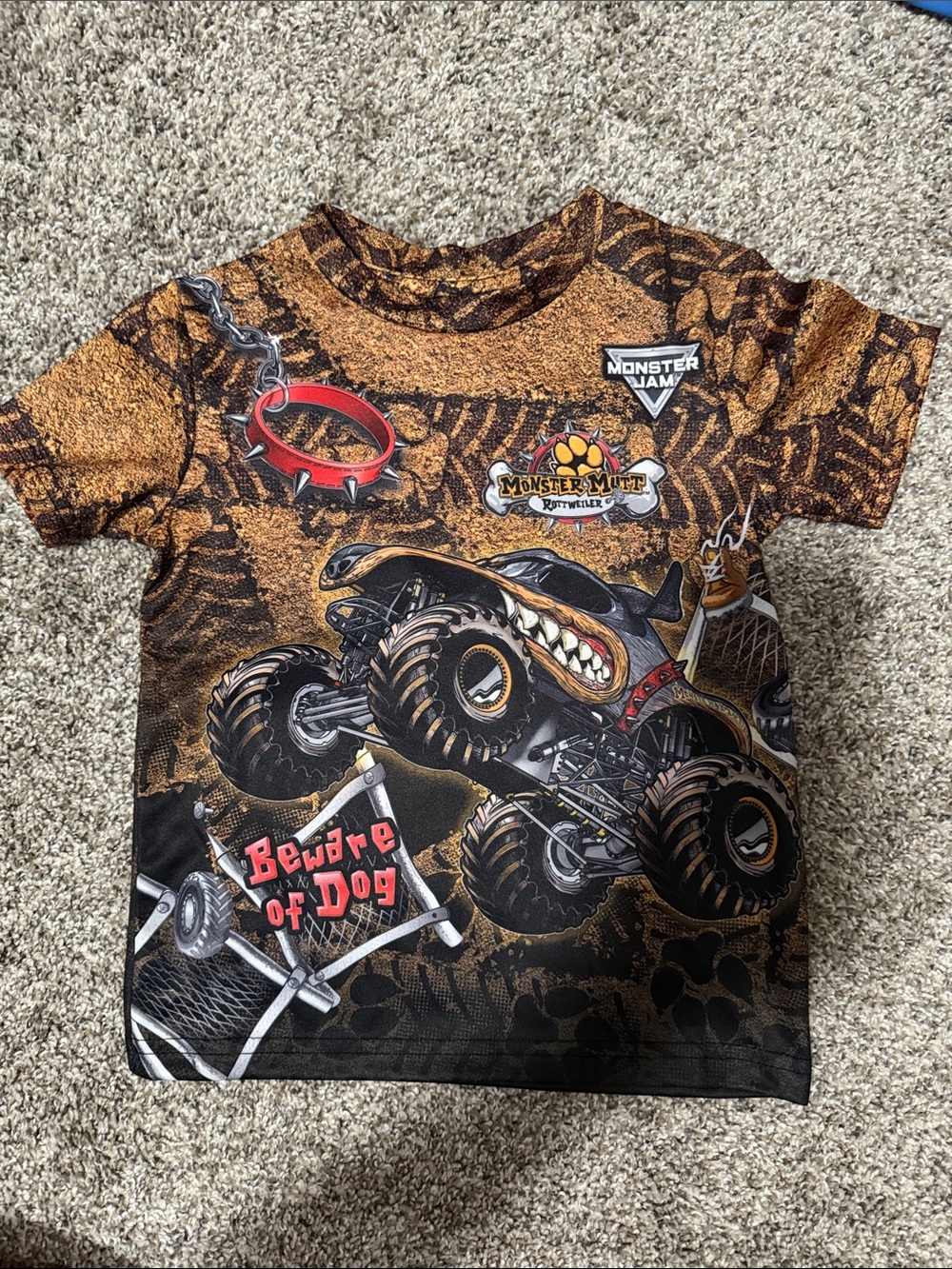 Monster Jam Monster Mutt Boys' Brown Graphic Tee